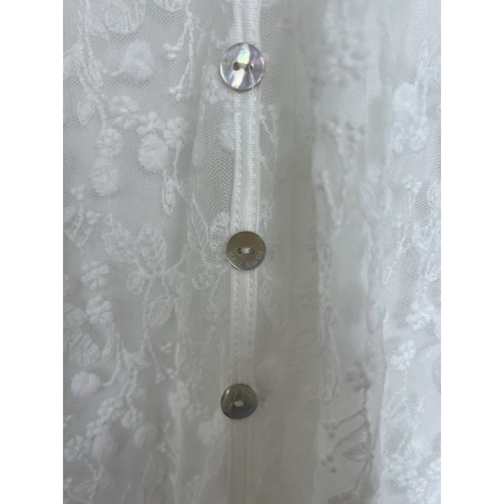White Embroidered Floral Maxi Dress Flutter Sleeve Bridal Wedding Guest Fairy